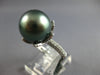 LARGE .55CT DIAMOND & AAA TAHITIAN PEARL 18KT WHITE GOLD FLOWER ENGAGEMENT RING