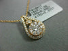 ESTATE .60CT DIAMOND 18K ROSE GOLD CLASSIC CLUSTER FLOWER TEAR DROP LOVE PENDANT