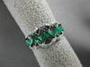 ANTIQUE WIDE 1.13CT DIAMOND & AAA EMERALD 14KT YELLOW GOLD 3D ZIG ZAG FUN RING