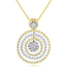 EXTRA LARGE 4.54CT DIAMOND 18KT 2 TONE GOLD MULTI CIRCULAR FLOWER LOVE PENDANT