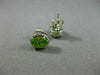ESTATE 2.04CT DIAMOND & AAA PERIDOT 14KT WHITE GOLD CLASSIC HALO STUD EARRINGS