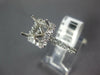 LARGE .40CT DIAMOND 14KT WHITE GOLD 3D SQUARE 4 PRONG SEMI MOUNT ENGAGEMENT RING