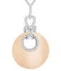 .50CT DIAMOND 18KT ROSE & WHITE GOLD 3D CIRCULAR LOVE KNOT FUN FLOATING PENDANT