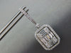 LARGE 3.17CT DIAMOND 18KT WHITE GOLD ROUND & BAGUETTE INVISIBLE HANGING EARRINGS