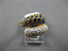 WIDE 2.71CT DIAMOND & AAA SAPPHIRE 18K YELLOW GOLD 3D MULTI ROW CRISS CROSS RING