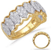 .97CT DIAMOND 14KT 2 TONE GOLD CLUSTER MULTI LEAF OPEN FILIGREE ANNIVERSARY RING