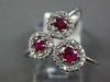 ESTATE 1.57CT DIAMOND & AAA RUBY 14KT WHITE GOLD 3D ROUND HALO FLOWER FUN RING