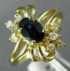 ESTATE .64CT DIAMOND & AAA SAPPHIRE 14KT YELLOW GOLD FLOWER FILIGREE RING #21357