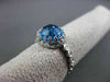 ANTIQUE 5.08CTW DIAMOND & AAA BLUE TOPAZ 14KT WHITE GOLD FILIGREE MILGRAIN RING