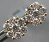 ESTATE LARGE 1.55CT DIAMOND 18KT ROSE GOLD ROUND FLOWER INVISIBLE STUD EARRINGS
