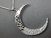 ESTATE LARGE .23CT DIAMOND 18KT WHITE GOLD 3D ETOILE MOON FLOATING PENDANT