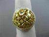 EXTRA LARGE 3.88CT WHITE & FANCY YELLOW DIAMOND 18KT TWO TONE GOLD CLUSTER RING