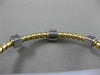 ESTATE .30CT DIAMOND 14KT WHITE & YELLOW GOLD 3D SQUARE FLEXIBLE BANGLE BRACELET