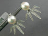 ESTATE .33CT DIAMOND & AAA SOUTH SEA PEARL 14KT WHITE GOLD SPIKE JACKET EARRINGS