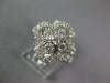ESTATE LARGE 1.01CT DIAMOND 18KT WHITE GOLD 3D FOUR LEAF CLOVER LOVE RING