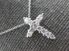 ESTATE SMALL .35CT DIAMOND 14KT WHITE GOLD CLASSIC CROSS FLOATING PENDANT #27659