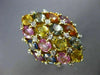 EXTRA LARGE 8.64CT DIAMOND & AAA MULTI COLOR SAPPHIRE 18KT YELLOW GOLD OVAL RING