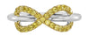 ESTATE .38CT FANCY YELLOW DIAMOND 18KT WHITE & YELLOW GOLD 3D INFINITY LOVE RING
