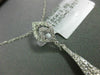 ESTATE LARGE .97CT DIAMOND 18KT WHITE GOLD 3D TEAR DROP LEAF FUN PENDANT