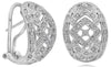LARGE .56CT DIAMOND 14KT WHITE GOLD 3D OPEN FILIGREE DOME SHAPE HANGING EARRINGS