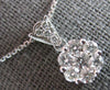 ESTATE .75CT DIAMOND 14KT WHITE GOLD 3D CLASSIC FLOWER LOVE FLOATING PENDANT
