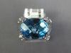 ESTATE 10.20CT DIAMOND & AAA BLUE TOPAZ 14KT WHITE GOLD 3D OVAL & ROUND FUN RING