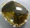 EXTRA LARGE 96.76CT DIAMOND & AAA SMOKY TOPAZ 14KT YELLOW GOLD FILIGREE PENDANT
