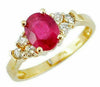 1.57CT DIAMOND & AAA RUBY 14KT YELLOW GOLD OVAL & ROUND CLASSIC ENGAGEMENT RING