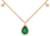 0.80CT DIAMOND & AAA EMERALD 14KT ROSE GOLD 3D PEAR SHAPE & ROUND LOVE NECKLACE
