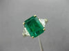 ESTATE LARGE 4.16CT DIAMOND & EMERALD 18K YELLOW GOLD & PLATINUM ENGAGEMENT RING