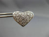 ESTATE 1.70CT DIAMOND 14KT WHITE GOLD 3D PAVE HEART SHAPE LOVE EARRINGS #21492