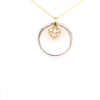 ESTATE .23CT DIAMOND 18KT 2 TONE GOLD ROUND PAVE CIRCLE OF LIFE FLOATING PENDANT