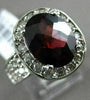 ESTATE LARGE 4.49CT DIAMOND & AAA GARNET 14KT WHITE GOLD OVAL FILIGREE FUN RING