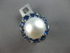 EXTRA LARGE 10.38CT DIAMOND & AAA SAPPHIRE & SOUTH SEA PEARL 18K WHITE GOLD RING