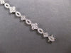ESTATE 2.74CT DIAMOND 14KT WHITE GOLD ROUND 4 LEAF CLOVER FLOWER TENNIS BRACELET