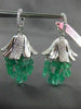 ANTIQUE LARGE 38.89CT DIAMOND & AAA EMERALD 18KT WHITE GOLD CHANDELIER EARRINGS