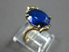 ESTATE AAA SAPPHIRE 14K YELLOW GOLD 3D CLASSIC OVAL FUN LOVE RING #27850