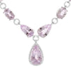 EXTRA LARGE 136.11CT DIAMOND & AAA KUNZITE 18KT WHITE GOLD MULTI SHAPE NECKLACE
