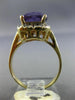 ESTATE LARGE 5.28CT DIAMONDS & AAA AMETHYST 14K YELLOW GOLD HALO SQUARE FUN RING