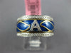 .61CT DIAMOND & BLUE ENAMEL 18KT WHITE GOLD A INITIAL MULTI LEAF ETERNITY RING