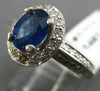 ESTATE 1.33CT DIAMOND & AAA SAPPHIRE 14KT WHITE GOLD OVAL ENGAGEMENT RING #11711