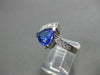 ESTATE WIDE 1.68CT DIAMOND & AAA TANZANITE 14K WHITE GOLD 3D TRILLION RING #2454
