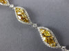 LARGE 7.13CT MULTI COLOR DIAMOND 18KT TWO TONE GOLD MULTI LEAF TENNIS BRACELET