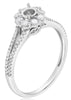 ESTATE .48CT DIAMOND 14KT WHITE GOLD CLASSIC FLOWER SEMI MOUNT ENGAGEMENT RING