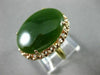 ANTIQUE LARGE AAA JADE 14KT YELLOW & ROSE GOLD 3D OVAL FILIGREE LOVE RING #26411
