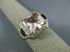 LARGE 4.82CT DIAMOND AAA MORGANITE & GARNET 14K ROSE 3D 3 STONE ENGAGEMENT RING