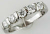 ESTATE .75CT DIAMOND 14KT WHITE GOLD 3D 5 STONE CHANNEL CLASSIC ANNIVERSARY RING