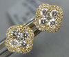 ESTATE .46CT DIAMOND 18KT YELLOW GOLD 4 LEAF CLOVER SQUARE FLOWER STUD EARRINGS