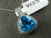 ESTATE LARGE 6.65CT DIAMOND & AAA BLUE TOPAZ 14KT WHITE GOLD 3D TRILLION PENDANT