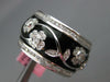 WIDE 1.23CT DIAMOND & BLACK ENAMEL 18K WHITE GOLD MULTI FLOWER ETERNITY FUN RING
